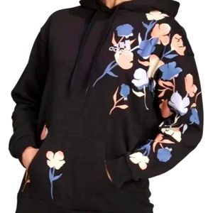 Adidas Womens Black Flower Graphic Hoodie Size Medium
